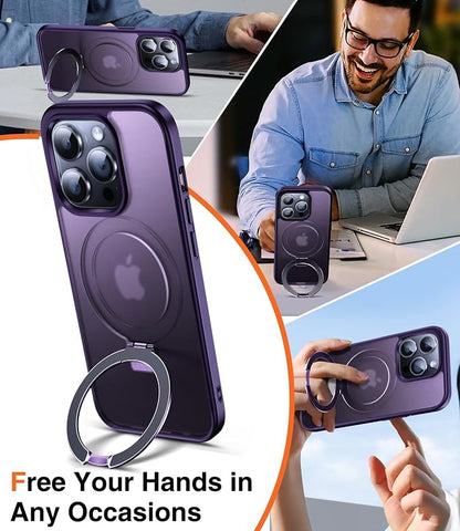 Chicfun 3-in-1 [Magnetic+Kickstand+Ring Holder] for iPhone 13 Pro Max Case Stand Ring Holder Compatible with MagSafe, Military Shockproof Protective iPhone 13 Pro Max Phone Case Kickstand Cover