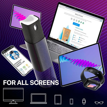 Mini Screen Cleaner Spray – Finger Proof Screen Cleaner for Smartphones, iPads, MacBooks, Laptops, Car Screens, Touchscreens – 3in1 Mist Cleaner, Microfiber Cloth and Protective Cover (Red)