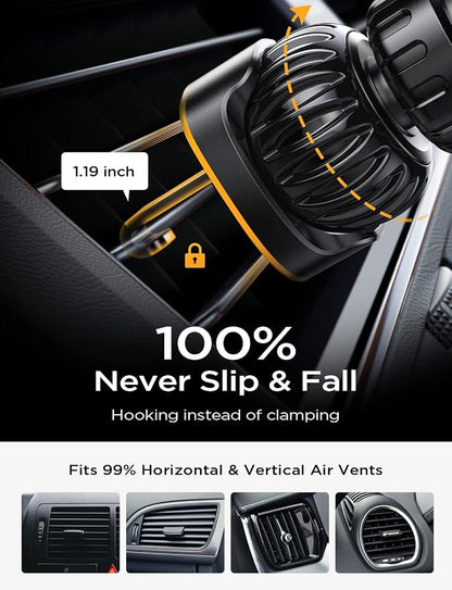 LISEN for iPhone 17 Phone Mount for Car [Ultla Stable] Phone Holder for Car Vent[Never Blocking] Steel Hook Clip Car Phone Holder Mount for iPhone 16 15 Pro Samsung Galaxy S223/S22 All Phones Kits