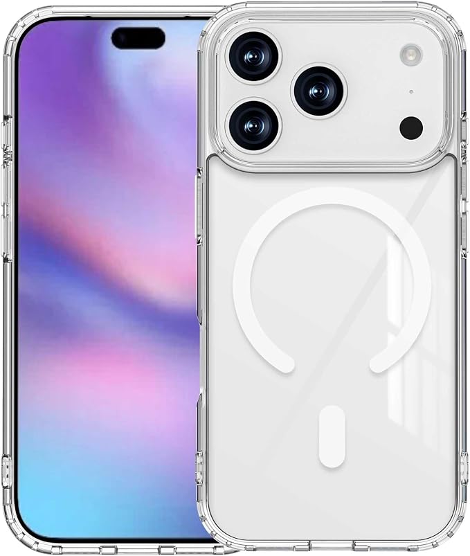 Magnetic Designed for iPhone 17 Pro Case Clear, [Compatible with Magsafe] [Not Yellowing] [Military-Grade Drop Protection] Clear Phone Cases for Apple iPhone 17 Pro - 6.3 Inch 2025