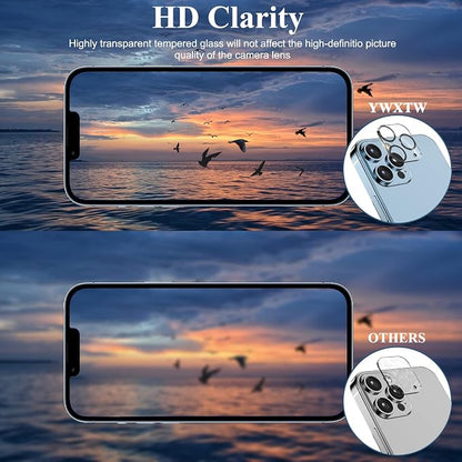 YWXTW [5 Pack Camera Lens Protector Compatible with iPhone 13 Pro Max 6.7" / 13 Pro 6.1" Tempered Glass, [Night Shooting Mode] Case Friendly, High Definition