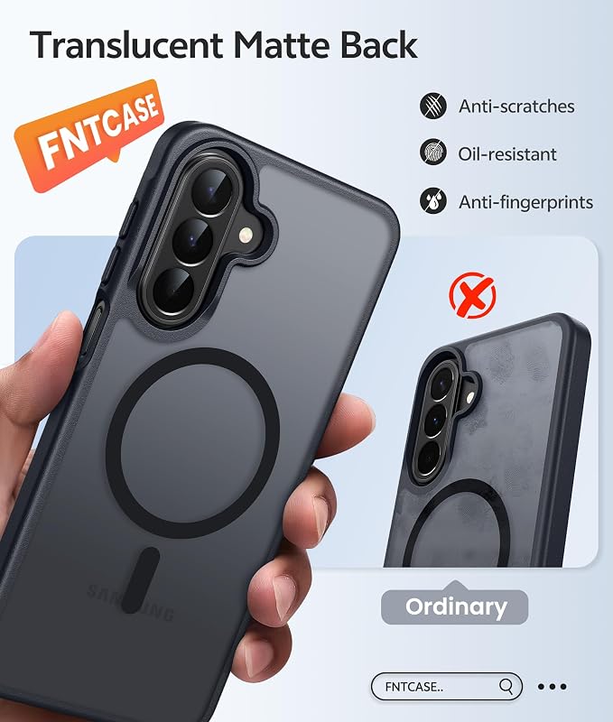 FNTCASE for Galaxy A27 5G Phone Case, Fit for Magsafe, Screen Protector | Translucent Matte, 14FT Military Grade Drop Protection, Slim Shockproof Protective, for Samsung A 27 4G Cover, Black