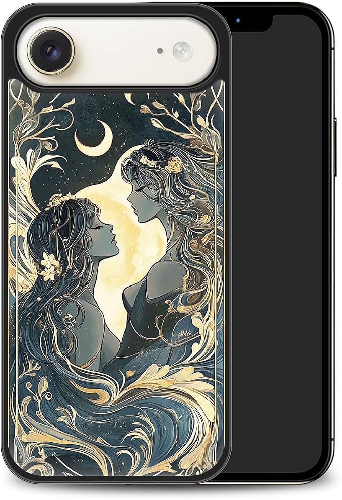 Constellation Series - Gemini Designs Magnetic for iPhone 17 air Case, Tarot Style Model Glass Phone Cover, Compatible with Magsafe, Pocket-Friendly - fits iPhone 17 air Case for Women