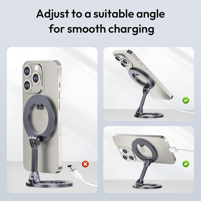 Itramax Magnetic Phone Holder for Gym,Double Ring Magnetic Gym Phone Stand,360° Adjustable Cell-Phone Mount for iPhone 17 Air 16 15 14 13 12 Pro Max,Mag/Safe Case,Metal Surfaces,Alloy Base,Golf Cart