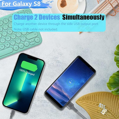 Battery Case for Samsung Galaxy S8, 5000mAh Rechargeable Extended Battery Charging Case with Kickstand Black