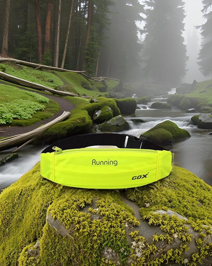 GOX Running Belt Small Waist Packs Slim Fanny Pack for Women Lightweight Waterproof Hip Pack Money Safe Bag in Pants Phone Holder Ultra Running Pouch (green)