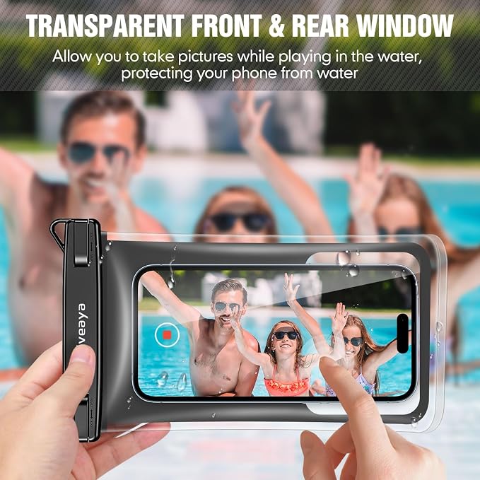 Niveaya Floating Waterproof Phone Pouch - 2 Pack Waterproof Dry Bag Case-Up to 8.5", Waterproof Phone Case with Adjustable Lanyard, Vacation Beach Swimming Pool Kayak Cruise Travel Essentials