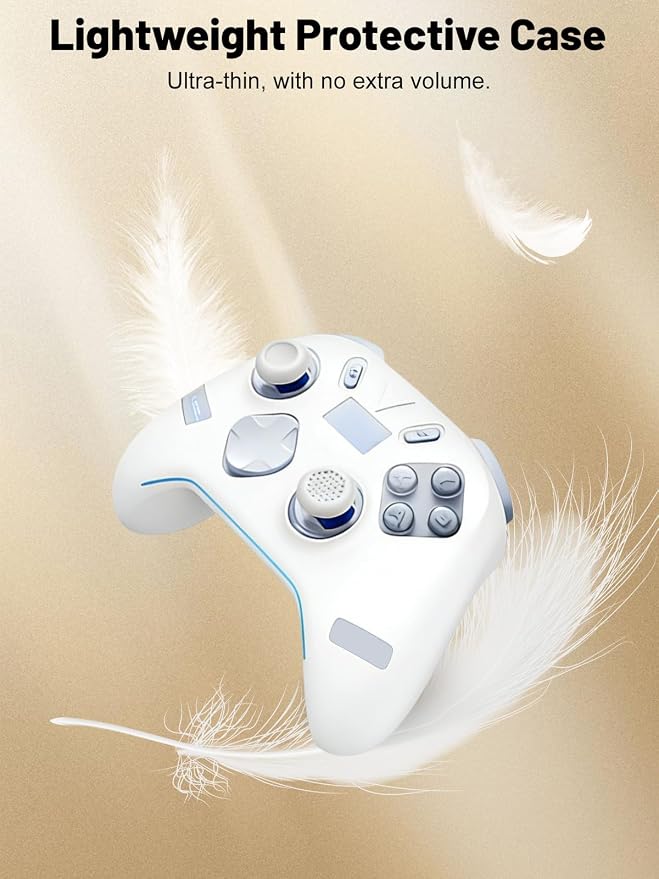 Silicone Protective Case for Flydigi Apex 5 Wireless Controller, Full-Body Protective Cover with Precise Cutout, Shockproof Dustproof Protector Sleeve & Scratch-Resistant Sleeve (White)