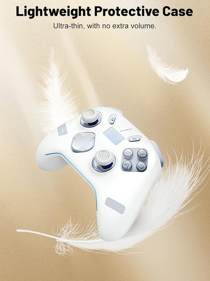Silicone Protective Case for Flydigi Apex 5 Wireless Controller, Full-Body Protective Cover with Precise Cutout, Shockproof Dustproof Protector Sleeve & Scratch-Resistant Sleeve (White)
