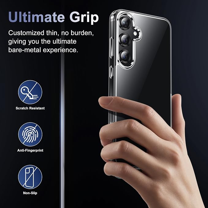 Red2Fire for Samsung Galaxy S25 Plus Case Clear, [Non-Yellowing] [Slim Thin] [Military Grade Drop Protection] Lightweight Shockproof Protection Phone Case for S25 Plus Case,Clear