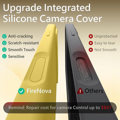 FireNova Magnetic for iPhone 17 Pro Case, Compatible with MagSafe, [Integrated Silicone Camera Control Button] [Camera Protection] Anti-Scratch Microfiber Lining Phone Case, 6.3", Yellow