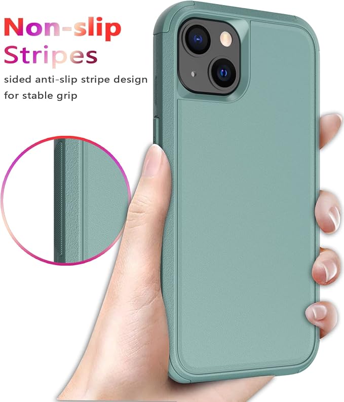 Diverbox for iPhone 13 Case [Shockproof] [Dropproof] [Dust-Proof],Heavy Duty Protection Phone Case Cover for Apple iPhone 13 (Pine Green)