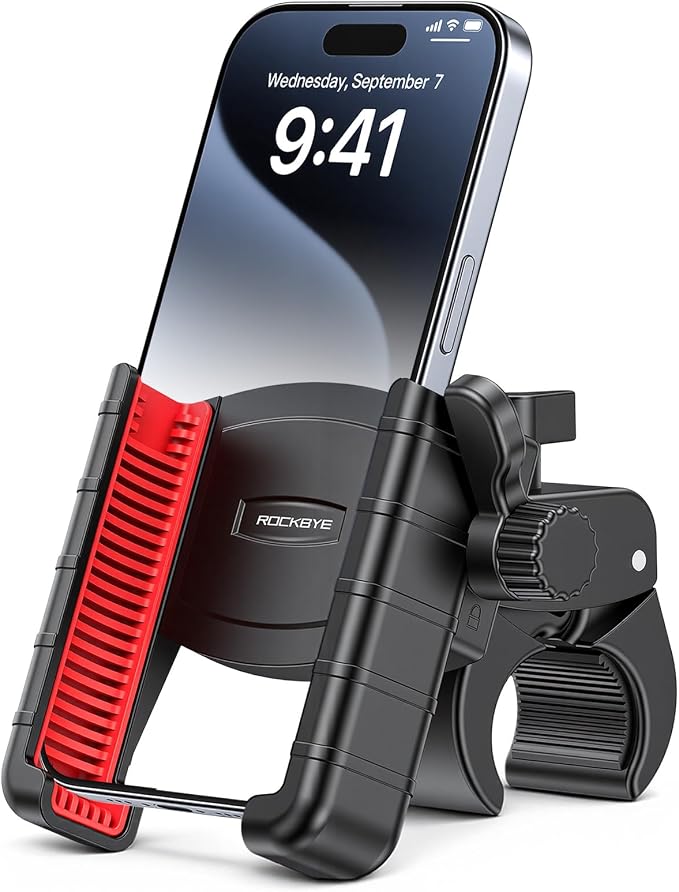 Bike Phone Holder Motorcycle Phone Mount, [Vibration Dampener][Camera Friendly] [1s Lock] Bicycle Phone Holder Handlebar Mount Cell Phones Holder for E-Bike/Stroller/Scooter Fits 4.7''-7'' Phone