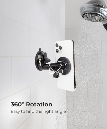 hula+ MagSafe Phone Holder Portable Mount, Reusable Stand for Shower, Mirror, Kitchen, Window, & Bathroom Compatible with MagSafe Adjustable Rotation for Content, TikTok, Movies & Music