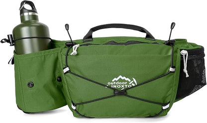INOXTO Slim Running Belt Fanny Pack for Women and Men Sports Waist Bag Pack for Running Walking Cycling Hiking Reflective Running Pouch Belt for All Phones(Army green)