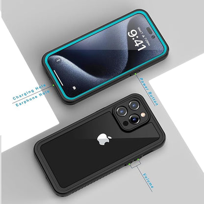 Lanhiem for iPhone 15 Pro Case, IP68 Waterproof Dustproof Shockproof Cases with Built-in Screen Protector, Full Body Protective Heavy Duty Rugged Phone Cover for iPhone 15 Pro - 6.1 inch (Blue)