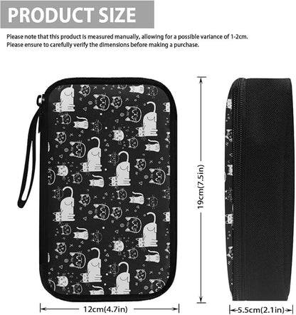 Cats Print Electronic Organizer Travel Case Waterproof Travel Cord Organizer Pouch, All-in-One Storage Bag for Accessories, Charger, Cable