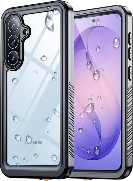 SPIDERCASE for Samsung Galaxy S26+ Plus Case with Built-in Screen Protector, [IP68 Waterproof] [Military Grade Shockproof] Full Body Sealed Heavy Duty Protection for S26 Plus 6.7", Black/Clear