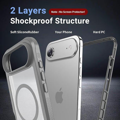 jaroco Magnetic for iPhone Air Case, [Compatible with MagSafe][Military Grade Drop Protection][Heavy Duty Protection][Non-Slip][Shockproof] 2-Layer Durable Bumper Phone Case 6.5''-Gray