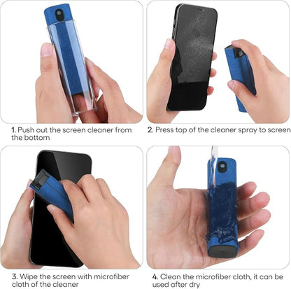 Fingerprint Proof Screen Cleaner,3 in 1Touchscreen Mist Cleaner Spray Wipe Cleaner,Safe for All Phones, Computer, Laptop, Tablet and Car Screen(Grey Blue)