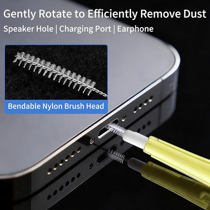 10 Pcs Cell Phone Cleaning Kit,Charging Port Cleaner,Dual Sided Anti Clogging Nylon Brushes,Suitable for Clean Phone Charging Port,Phone Speaker, AirPods,Tablet Camera,Other Electronics