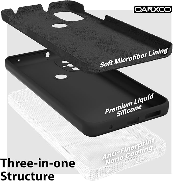 oakxco for Motorola Moto G Power 2022 Phone Case/Moto G Play 2023 Phone Case Liquid Silicone, Thin Slim Soft Rubber Gel TPU Plain Simple Cover for Women, Matte Solid Color,Black