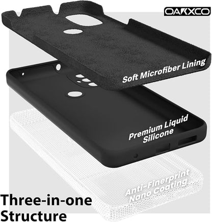 oakxco for Motorola Moto G Power 2022 Phone Case/Moto G Play 2023 Phone Case Liquid Silicone, Thin Slim Soft Rubber Gel TPU Plain Simple Cover for Women, Matte Solid Color,Black