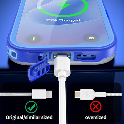 SPORTLINK for iPhone 17 Case - IP68 Waterproof Military Protective Full Body Heavy Duty Shockproof 360 Sealed Dustproof with Camera Screen Protector Phone Cover for iPhone 17 6.3" Blue