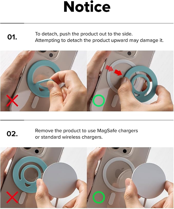 Ringke Dual Magnetic Silicone Ring [Compatible with MagSafe] Phone Grip, Dual-Sided Powerful Magnet, Lightweight (0.04 lb) & Super Slim (0.13 in) Soft Holder for iPhone, Galaxy, Pixel - Warm Gray