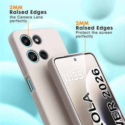 for Motorola Moto G Power (2026) Case, 2 Pack Tempered Glass Screen Protectors, Soft TPU Silicone Shockproof Gel Cover-Stone