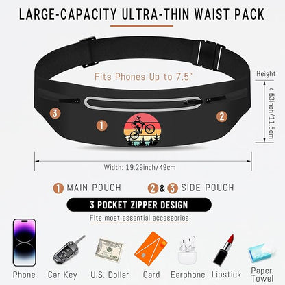 Mountain Tree Bicycle Running Belt Waist Pack Bag for Men Women,Runner Fanny Pack with 3 Pouches,Waterproof Reflective Running Bag Phone Holder for Jogging Hiking Traveling Gym,runner gifts for women