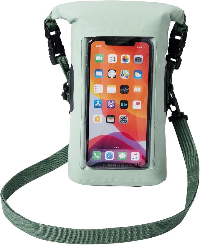 geckobrands Waterproof Phone Tote with 2L Dry Bag and Adjustable Strap – Protect Your Phone and Valuables While on The Go