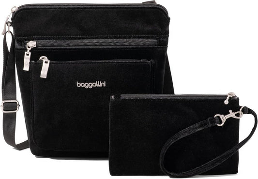 Baggallini Pocket Crossbody Bags for Women 8x8 Small Lightweight Durable Water-resistant Travel Purse W/Rfid