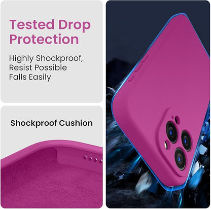 FireNova Designed for iPhone 15 Pro Case, Silicone Upgraded [Camera Protection] Phone Case, Soft Anti-Scratch Microfiber Lining Inside, 6.1 inch, Shocking Pink