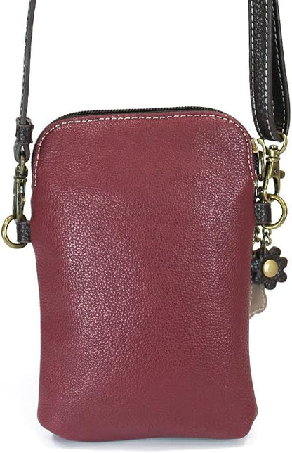 CHALA Dog Collection Cell Phone Crossbody Purse-Women PU Leather/Canvas Multicolor Handbag with Adjustable Strap