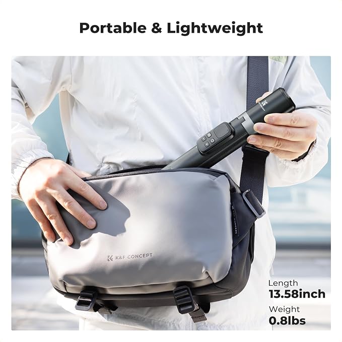 K&F CONCEPT 69" Selfie Stick, Pop Open & Quick Fold Phone Tripod, 360° Rotatable Selfie Stick with 9 Button Bluetooth Remote, Cell Phone Tripod for Travel, Live Streaming, Vloggers