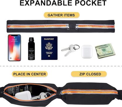 Running Belt Fanny Packs for women and men,Belt Bag for Hiking Cycling Workout,Reflective Fanny Packs for Men Runners Belt Compatible with iPhone13,12 pro,Travelling Money Phone Holder for Running