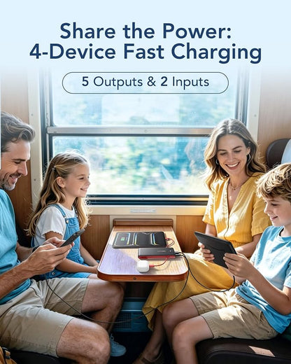 VEEKTOMX Portable Charger with Built in Cables 10000mAh, Power Bank for iPhone with AC Wall Plug, Fast Charging USB C Slim Battery Pack with LED Display Compatible with iPhone 17/16/15, Samsung