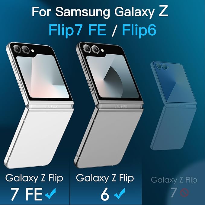 JETech Front Screen Protector for Samsung Galaxy Z Flip 7 FE/Flip 6, 3-Pack | Tempered Glass, Easy Installation Tool, HD Clear, Case-Friendly