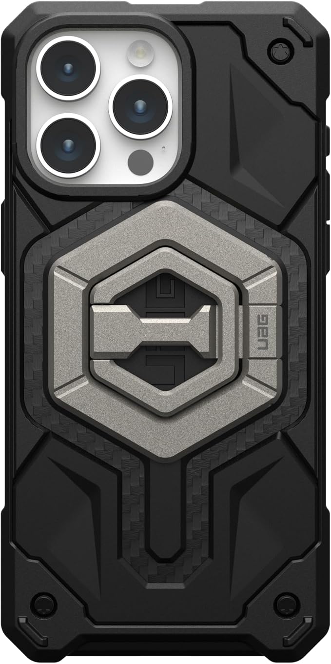 URBAN ARMOR GEAR UAG Magnetic Phone Ring Stand Compatible with MagSafe Magnet, Removable Metal Finger Ring Grip & 360 Rotation Adjustable Kickstand for iPhone 17, Galaxy S26, Titanium