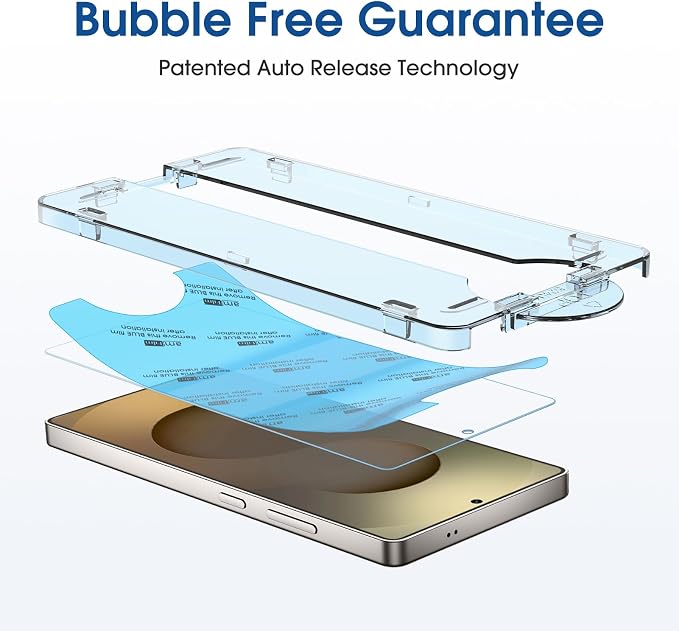 amFilm Auto-Alignment OneTouch for Samsung Galaxy S25 Ultra 6.9" Screen Protector + Camera Lens Protector, Tempered Glass, 30 seconds Installation, Bubble Free, Case Friendly, Anti-Scratch [2+2 Pack]