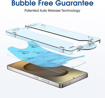 amFilm Auto-Alignment OneTouch for Samsung Galaxy S25 Ultra 6.9" Screen Protector + Camera Lens Protector, Tempered Glass, 30 seconds Installation, Bubble Free, Case Friendly, Anti-Scratch [2+2 Pack]