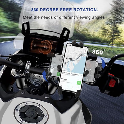 Motorcycle Rear View Mirror Phone Mount Compatible with 4.8-7" Cell Phone 360° Rotatabe Motorbike Rearview Mirror Phone Holder with Vibration Dampener for Motorcycle ATV Scooter Moped Bike Stroller