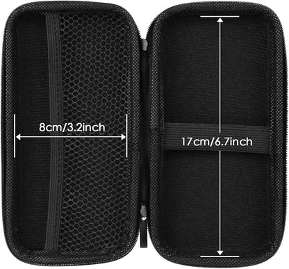 iMangoo Travel Essential Electronics Organizer Pouch Charger Case, Shockproof Dual Zipper Power Bank Cables Tech Accessories Purse, Men & Women Travel Must Have Storage Bag, 6.5x3.2x1 inch Fiber Black