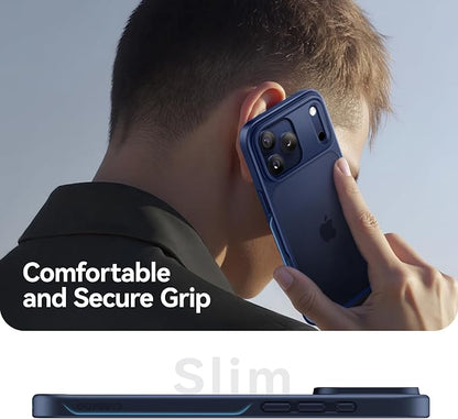 CASEKOO Armor Shockproof Designed for iPhone 17 Pro Max Case [16FT Military Grade Protection] Matte Finish Protective Phone Case Anti-Fingerprint Thin Slim Hard Cover for iPhone 17 Pro Max - Deep Blue
