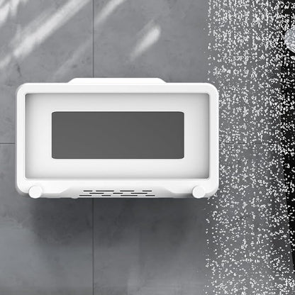 Bathroom Case Mount Shelf Bathroom Adhesive Touchable Phone Cradle Shower Phone Stand Case Mount,Shower Phone Holder Wall Mounted for Bathroom Wall Mirror Bathtub Kitchen (White)