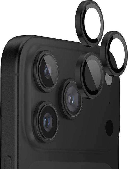 FLOLAB NanoArmour for iPhone 17 Pro Max/iPhone 17 Pro Camera Lens Protector - Anti-Reflective, Durable Tempered Glass with Aluminum Ring, TruColors, Ultra Clear, Easy Install - Black