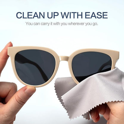 Vemiss 6 Pack Microfiber Glasses Cleaning Cloth, Wipes Lens Eyeglasses & Screens - Reusable, Portable with Keychain & Pouch - Sunglasses, Jewelry, Phone Cleaner Cloth (Color 2)
