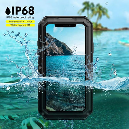 Beasyjoy for iPhone 11 Metal Waterproof Case - Heavy Duty, Shockproof, Dustproof, Rugged Defender, Built-in Screen, Outdoor Protection (Black)