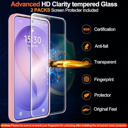 MOZOTER for Samsung Galaxy S26 Plus Case with Magnetic,[Compatible with MagSafe][12Ft Military Dropproof][2*Screen Protector] Translucent Anti-Slip Back Slim Shockproof Case for S26 Plus-Pink